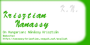 krisztian nanassy business card
